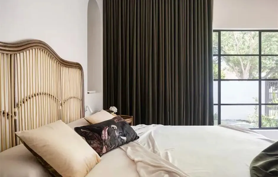 Cozy bedroom with blackout curtains