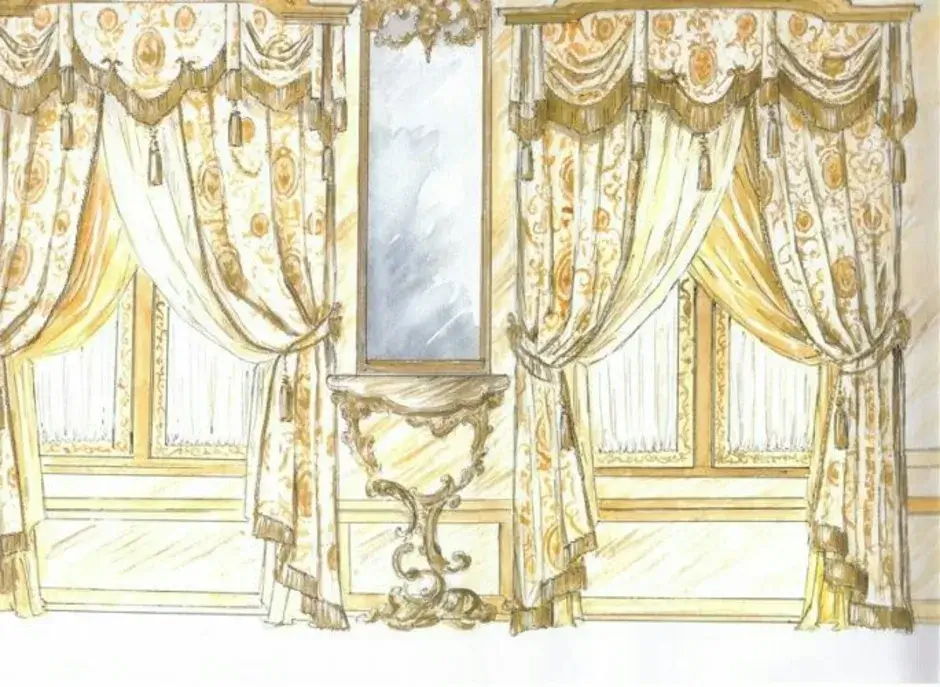 Artisan sketching a design for a window treatment